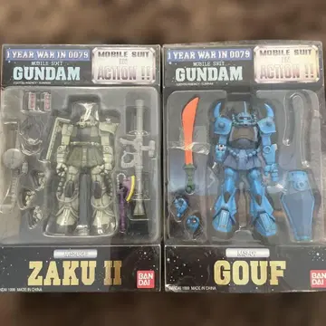인액션 2체 MS-06F 양산형 자쿠 MS-07 구프 피규어