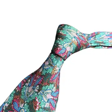 던힐 최고급 실크 넥타이 보태니컬 무늬