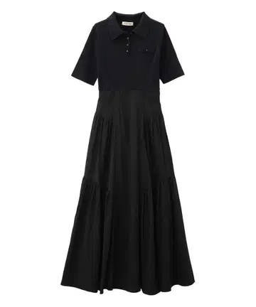 cocodeal 폴로 니트 도킹 원피스 블랙