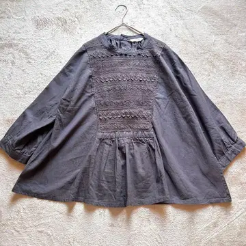 [ soulberry ] 소울베리 코튼 린넨 블라우스 레이스 브라운