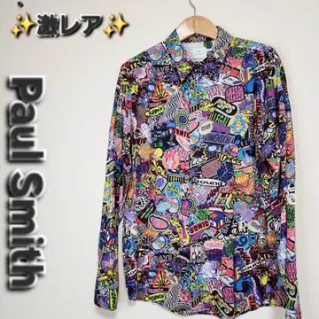 레어 폴 스미스 그래픽 셔츠 긴팔 셔츠 멀티 컬러 올 패턴