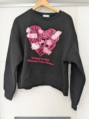 헬로키티 맨투맨 4L 블랙 아베일 egg 트레이닝복