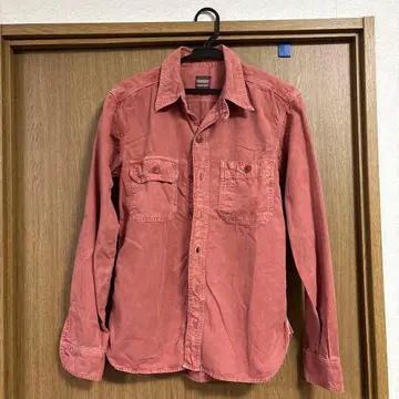 모모타로진스 워시 가공 긴팔 셔츠 사이즈 36 버튼 포함