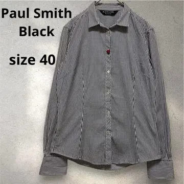 [ 새상품급 ] 폴스미스 블랙 라벨 스트라이프 셔츠 하트 버튼 40