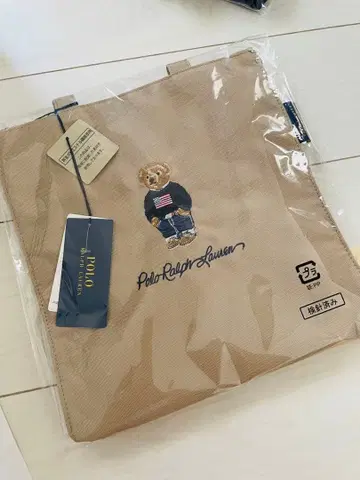 폴로베어 자수 토트백 베이지 랄프 로렌
