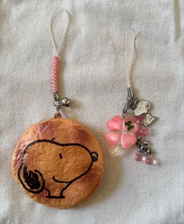 USJ 스누피 센베이 스트랩 + 클로버 키링