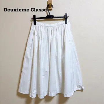 두지엠 클라세 턱 개더 플레어 스커트 화이트 36