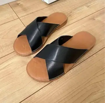 소가죽 슬리퍼 샌들 심플 미끄럼 방지 미사용 240