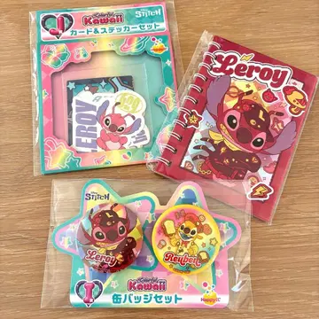 스티치 제일복권 씰북, 카드&스티커, 캔배치 3종 세트