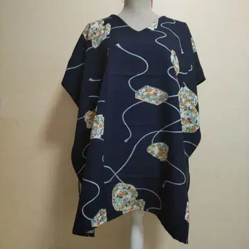 순수 실크 기모노 리메이크 롱 튜닉 세미 오더