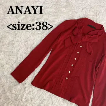 ANAYI 아나이 보타이 니트 블라우스 빨간색 38 M