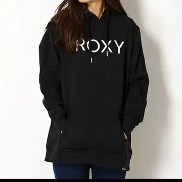 ROXY 블랙 후드 부착 후드티