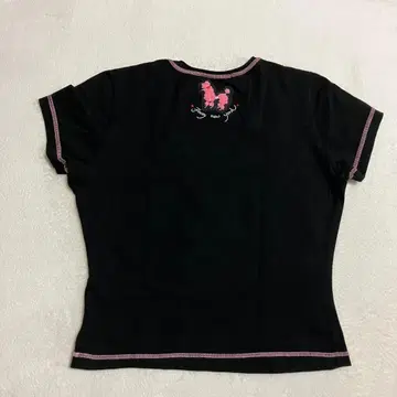 FOXY NEW YORK 반팔 블랙 자수 푸들 티셔츠