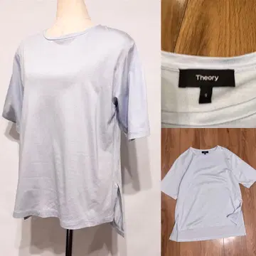 theory 띠어리 리오셀 코튼 사이드 슬릿 티셔츠 블루 계열