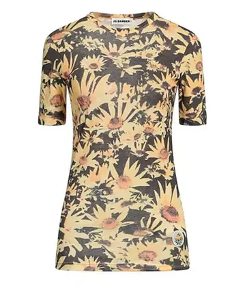 질 샌더 해바라기 프린트 티셔츠