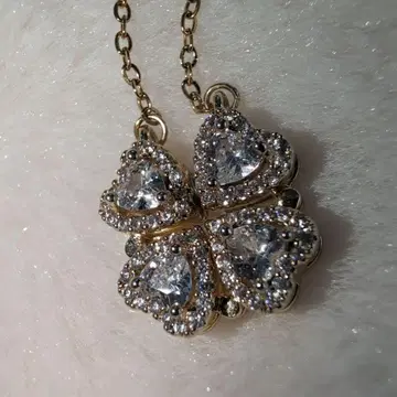 클로버 하트 4연 마그넷 목걸이 골드