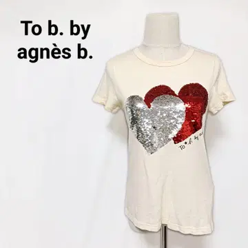 투 비 바이 에네스베 스팽글 하트 T셔츠 크림 38