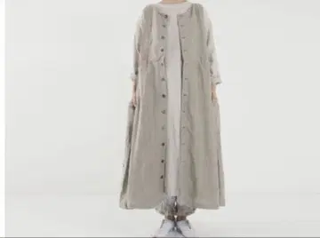 네스트로브 블랙 헴프 에이프런 원피스 아이보리 베이지 내추럴