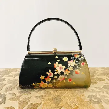 일본 의류용 백 성인식 졸업식 꽃무늬 블랙