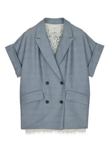 Ameri MELANGE LACE VEST LAYERED JACKET S