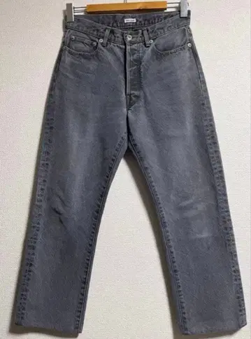 INSCRIRE 아스크리에 가죽 패치 그레이 데님