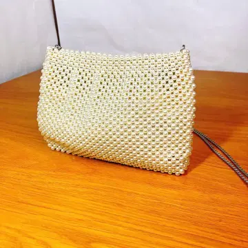 펄 비즈 백 화이트 포멀 결혼식 파티 체인