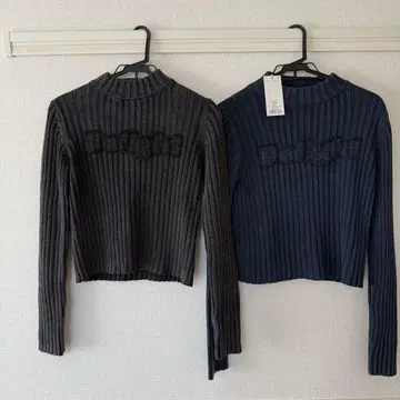 F MOUSSY PATCHED LOGO WASH 니트 2개 세트