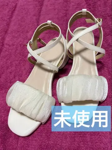 새상품 정가 7700엔 마제스틱 레곤 시어 개더 샌들 아이보리