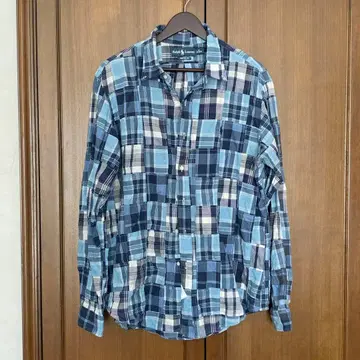 랄프 로렌 버튼 다운 패치워크 긴팔 셔츠 XL 사이즈