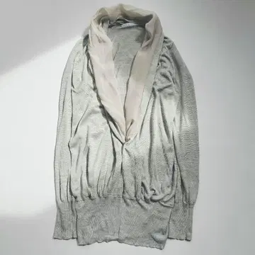 GALERIE VIE 실크 가디건 그레이 계열 긴팔 드레이프 겉옷
