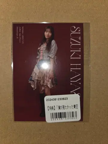 내가 보고 싶었던 파랑 하늘 하야사키 스즈키 팜플렛 특전 트레이딩 카드