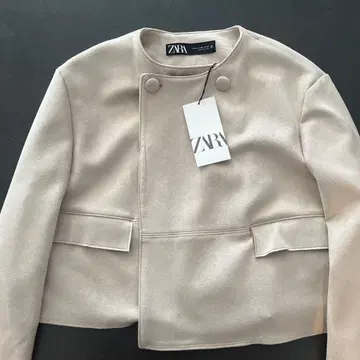 ZARA 베이지 노카라 자켓 XS