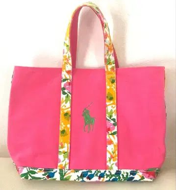 랄프 로렌 꽃무늬 핑크 토트백