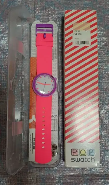 Swatch POP Swatch 핑크/퍼플 고무 벨트