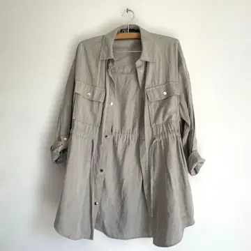 ZARA 소매 롤업 셔츠 자켓 베이지 M