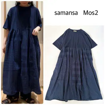 사만사 모스모스 [ 접촉 냉감 ] 패치워크 도킹 원피스