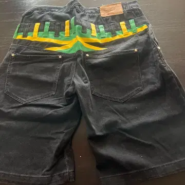 스와치 데님 하프 블랙 그린 옐로우 자메이카