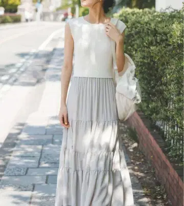 내추럴 뷰티 베이직 티어드 도킹 니트 원피스