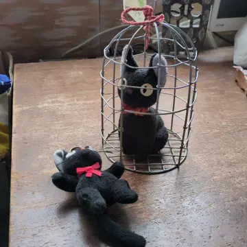 마녀 배달부 키키 지지 바스켓 포함 봉제 인형 키링