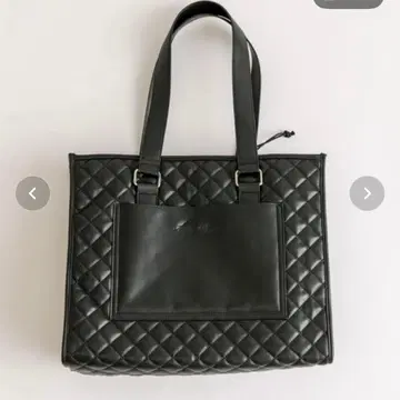 OLIVE des OLIVE 인조 가죽 퀼팅 칼리 온 토트 블랙