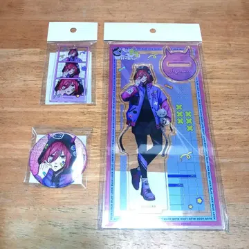 치기리 효마 데코 후드티 아크릴 스탠드 캔뱃지 등 3점 블루 록