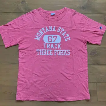 Champion 칼리지 프린트 T셔츠. 복각 트리코 태그.