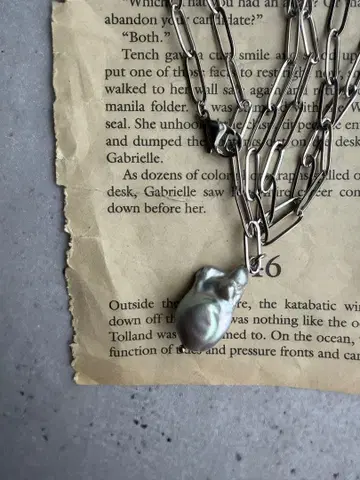 담수 진주 목걸이 체인 목걸이 알레르기 대응 대형