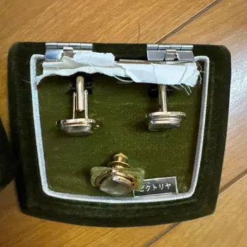 TIGER 커프스 링크 실버 마블 무늬