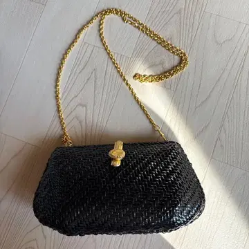 Lancel 블랙 라탄 클러치백