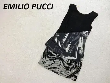 에밀리오 푸치 레이스 도킹 원피스 블랙 그레이 40