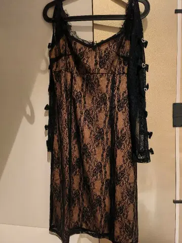 태국 브랜드 lyn around 레이스 블랙 슬립 드레스