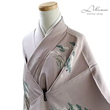 LULU57 기모노 순수 실크 츠케사게 고전 보라색