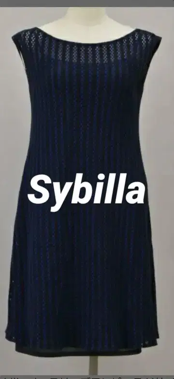 시빌라 Sybilla 슬리브리스 원피스 M 사이즈 네이비 여성용