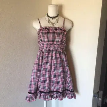 y2k 00s archive TRALALA 핑크 체크 원피스